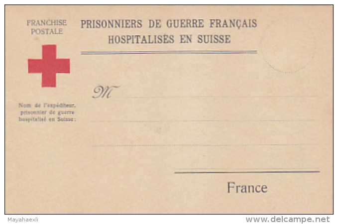 Prisonniers De Guerre Français Hospitalisés En Suisse - Bulletin De Santé    (60913) - Croix-Rouge