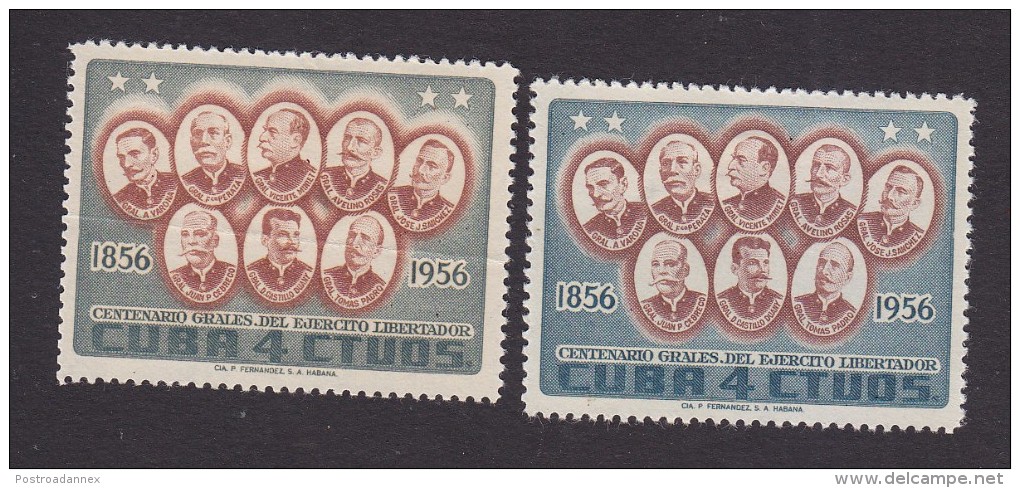 Cuba, Scott #577-578, Mint Hinged, Generals Of The Liberation, Issued 1957 - Ongebruikt