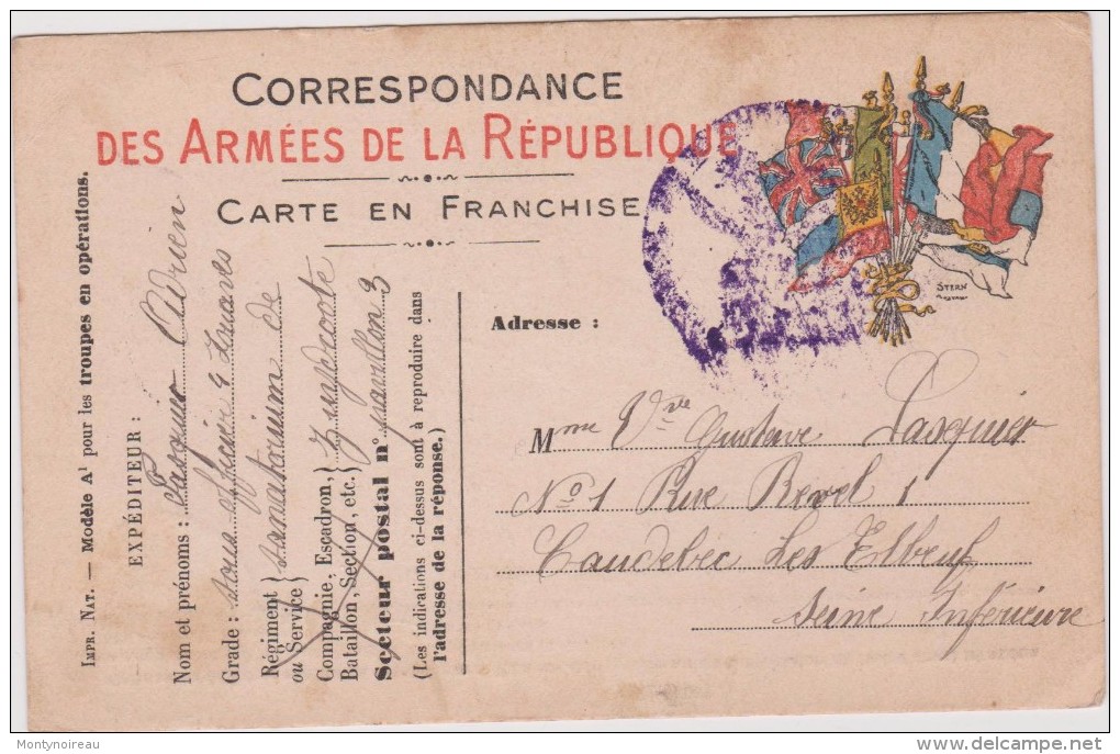 Vieux  Papier:  Genre Carte :  Armée De La  République, CAUDEBEC Les  ELBEUF  Seine  Maritime - Autres & Non Classés