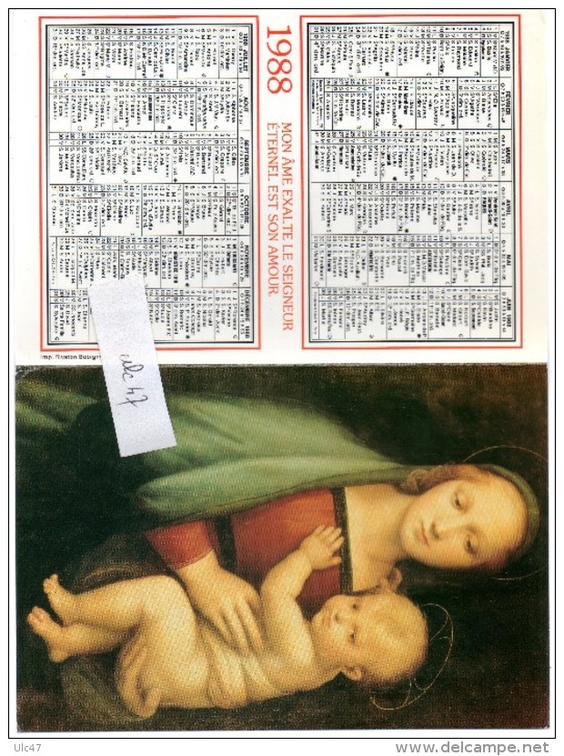 - 1988 - La Vierge à L'Enfant, RAPHAËL (1483-1520) - Scan Verso - 11,5 Cm X 16,5 Cm - - Tamaño Grande : 1981-90