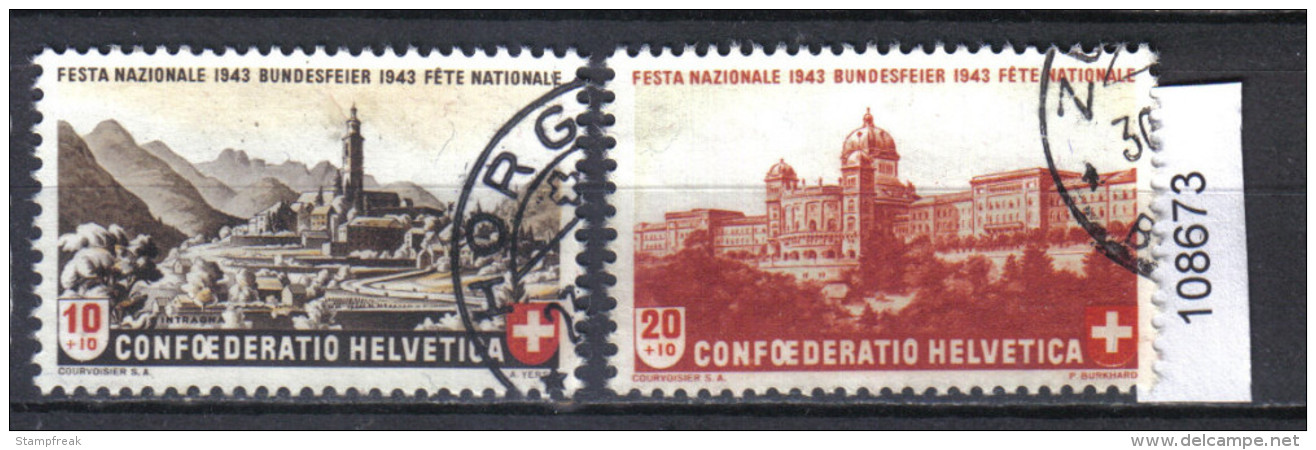 Schweiz PP 1943 Zst. 20 - 21 / Mi. 420 - 421 O - Usados