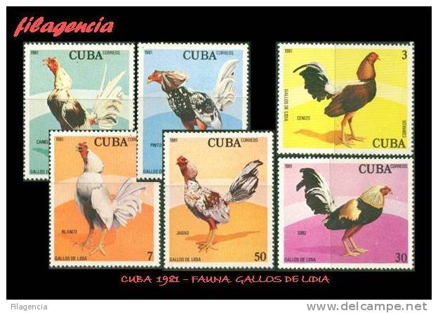 AMERICA. CUBA MINT. 1981 FAUNA. AVES. GALLOS DE LIDIA - Ongebruikt