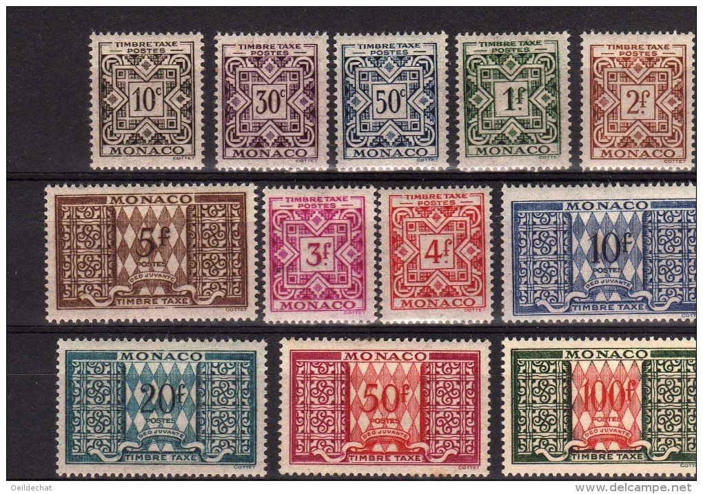 293 - MONACO    Timbres Taxe - Unused Stamps