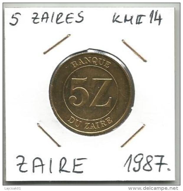 D10 Zaire 5 Zaires  1987. KM#14 - Zaïre (1971-97)