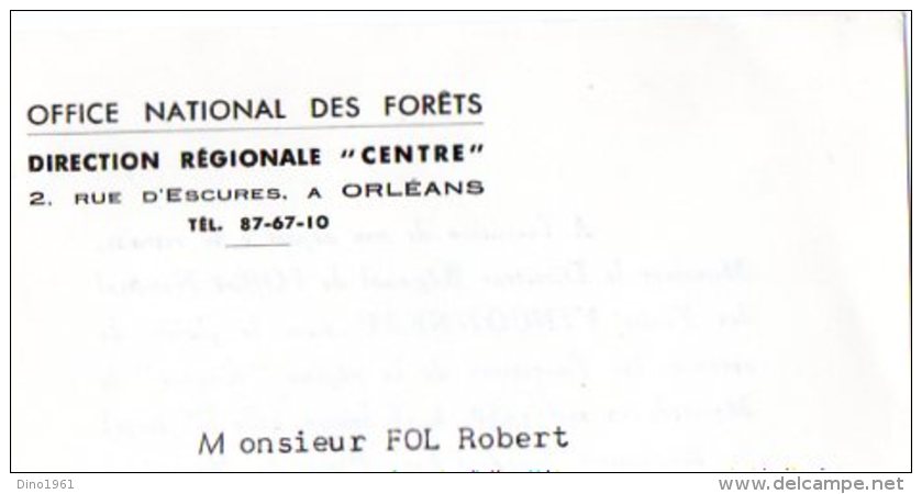 VP5520 - Carte - Carton D´Invitation De L'Office National Des Forets à ORLEANS - Garde Forestier - Andere & Zonder Classificatie