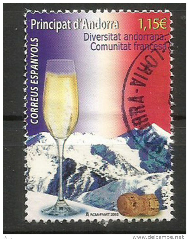 Communauté Française D'Andorre, Un Tiimbre Oblitéré, 1 ère Qualité, Cachet Rond - Used Stamps