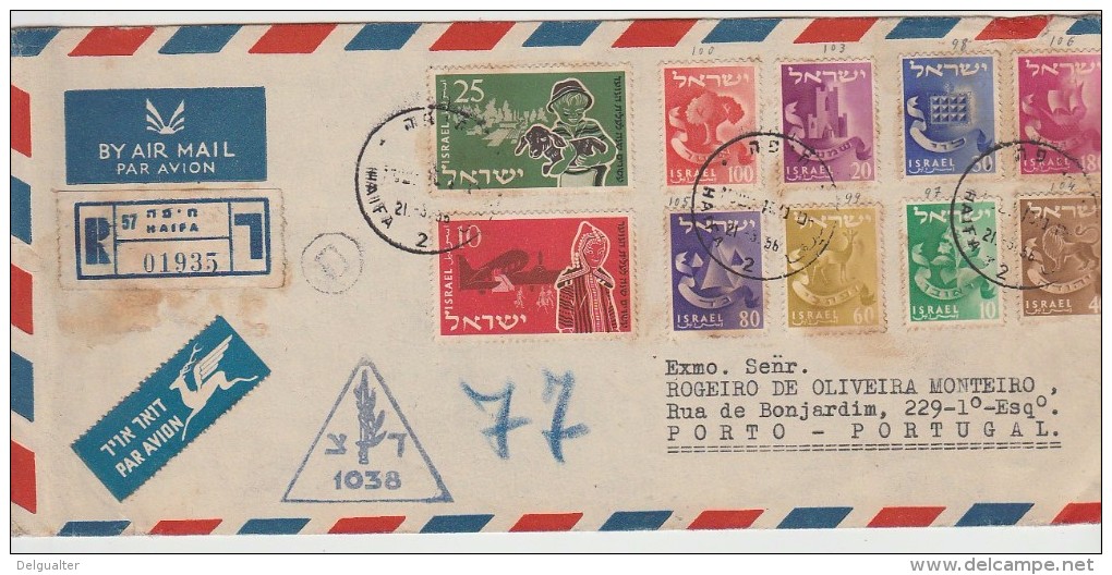 Cover - 1956 - Israel »» Portugal // Registered - Covers & Documents