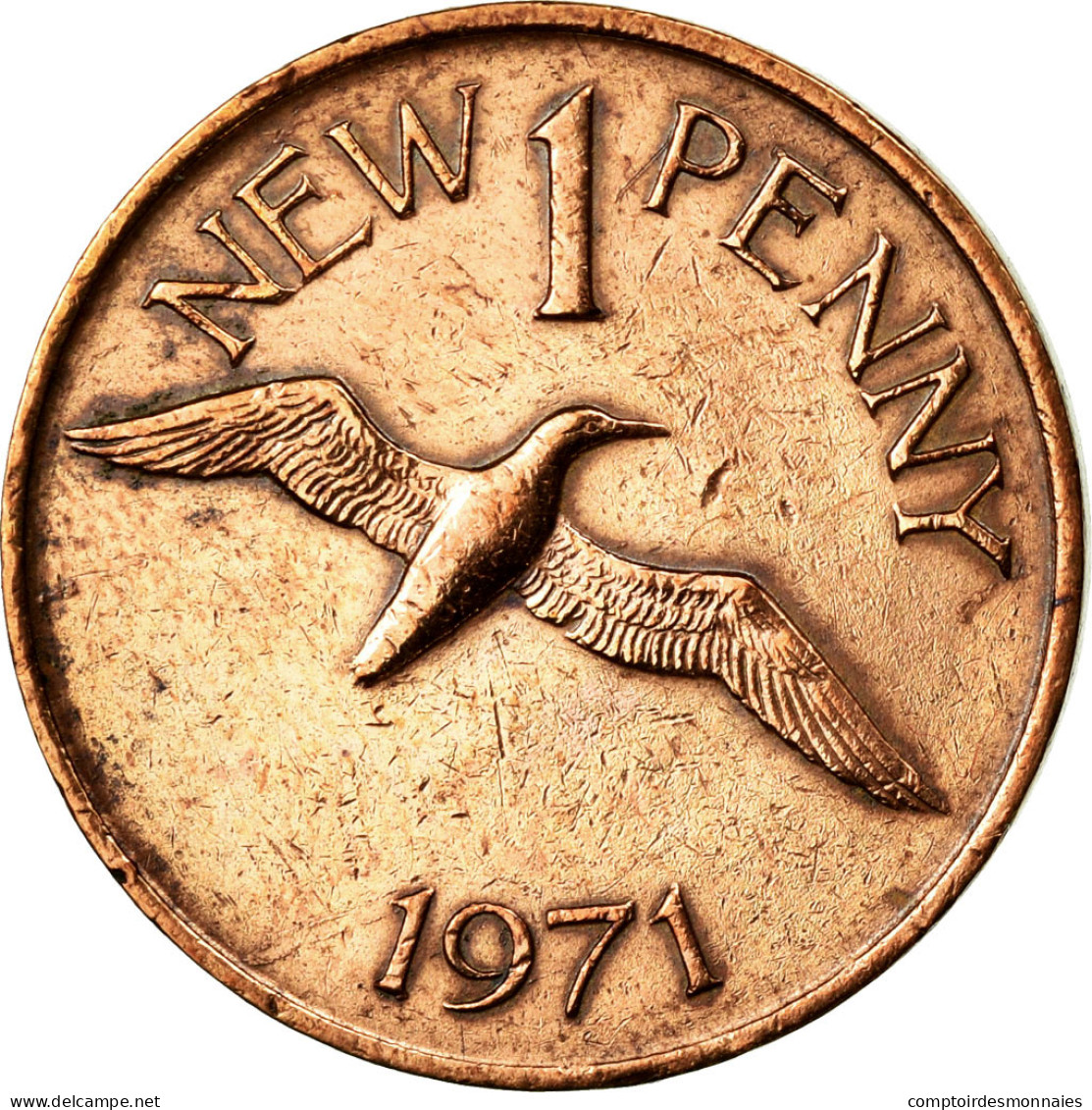 Monnaie, Guernsey, Elizabeth II, New Penny, 1971, TTB+, Bronze, KM:21 - Guernsey