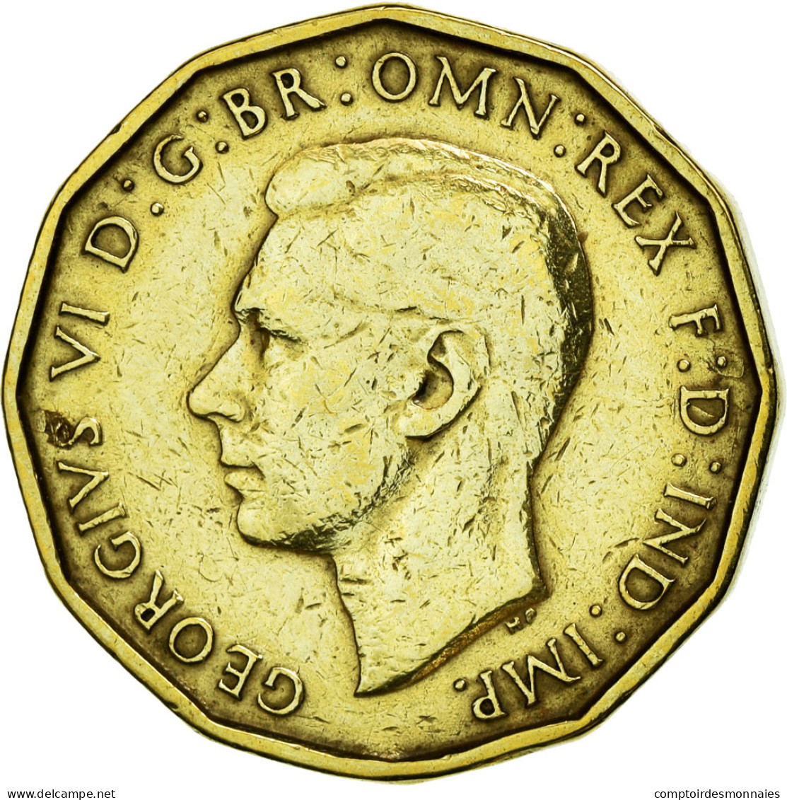 Monnaie, Grande-Bretagne, George VI, 3 Pence, 1942, TTB+, Nickel-brass, KM:849 - F. 3 Pence