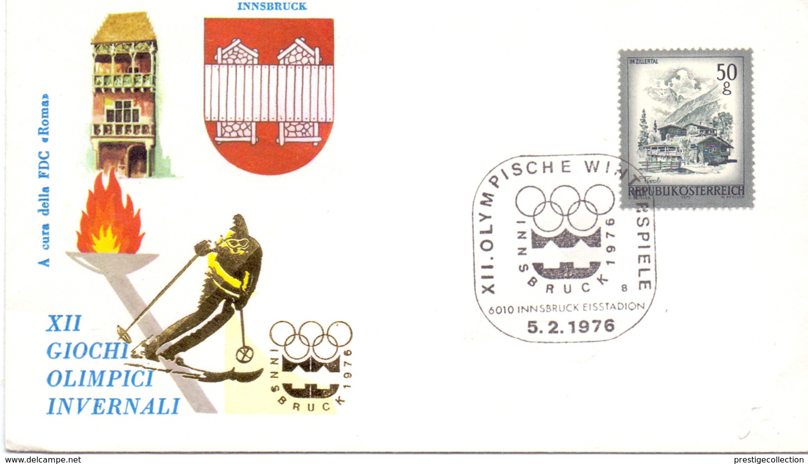 OSTERREICH  INNSBRUCK 1976  WINTERSPIELEGAMES FDC  (SET160216) - Inverno1976: Innsbruck