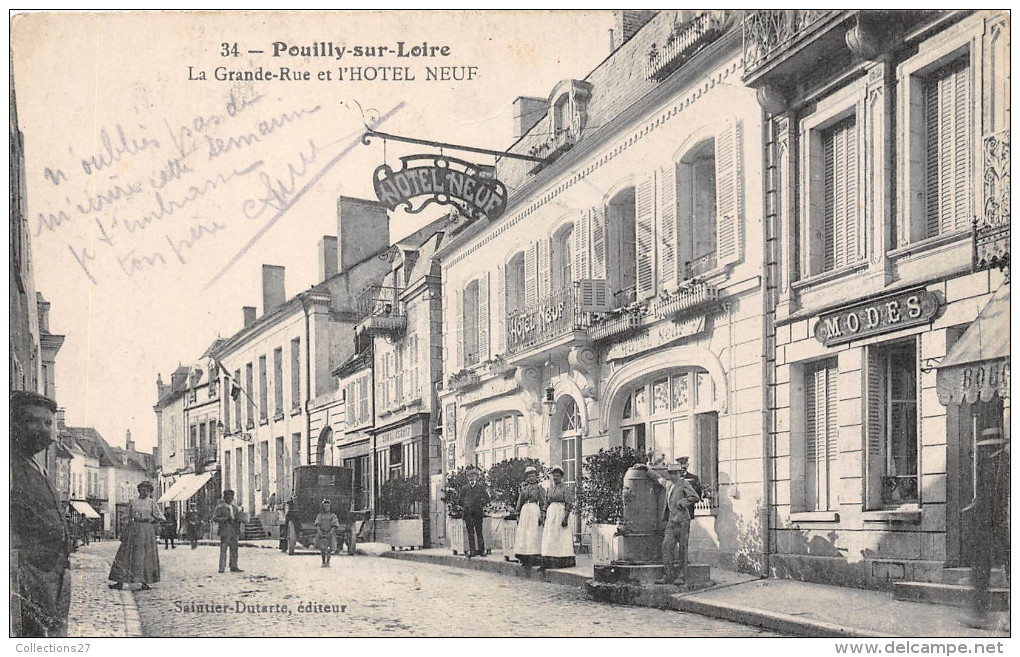 58-POUILLY-SUR-LOIRE- LA GRANDE RUE, ET L'HÔTEL NEUF - Pouilly Sur Loire