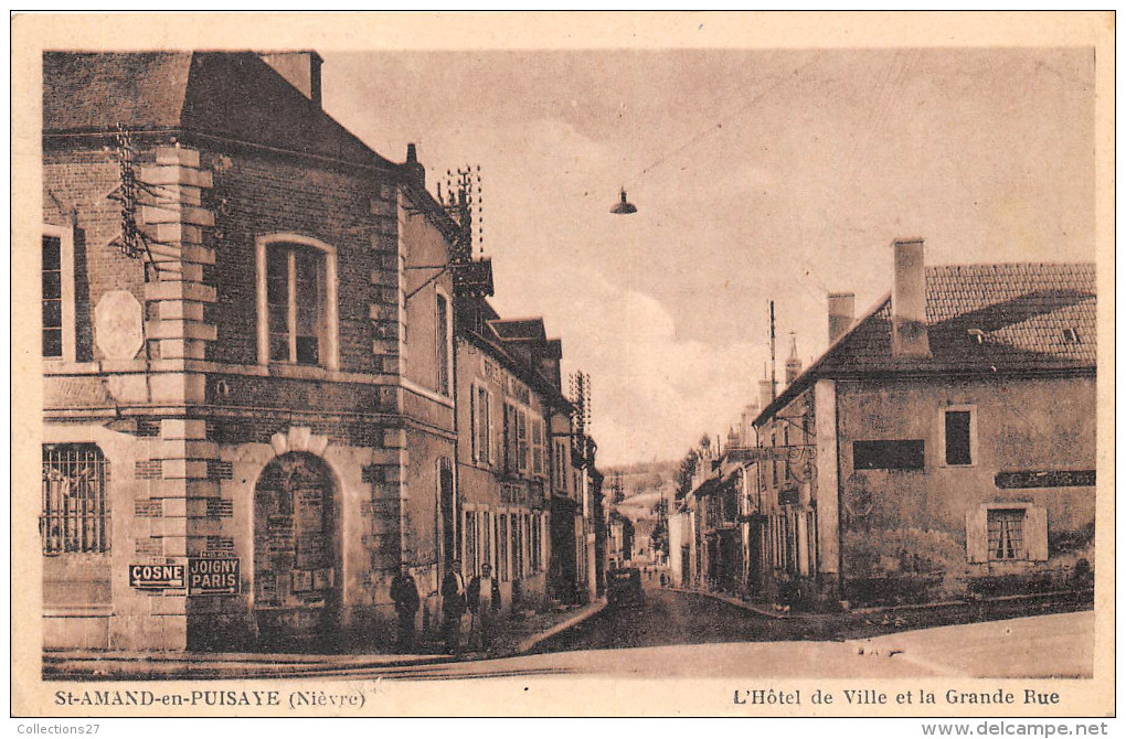 58-SAINT-ARMAND-EN-PUISAYE- L'HÔTEL DE VILLE ET LA GRANDE RUE - Saint-Amand-en-Puisaye