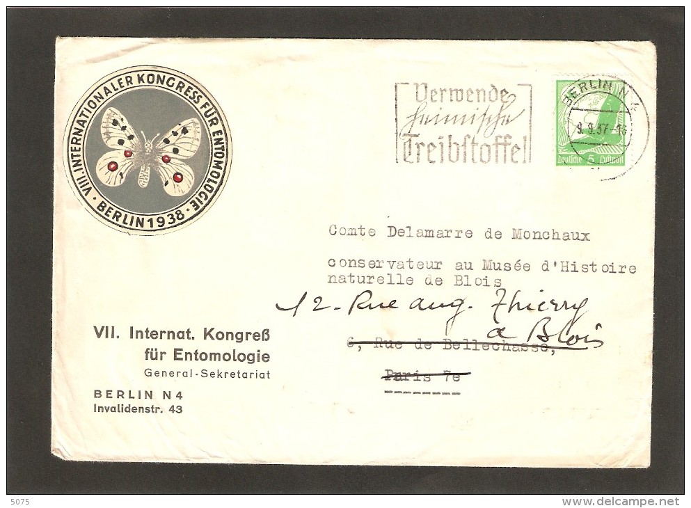 1937 Kongress Fur Entomologiie - Lettres & Documents