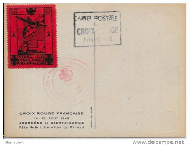 CPSM Croix Rouge Médecine Santé Red Cross Non Circulé Vignette Cachet DINARD - Croix-Rouge