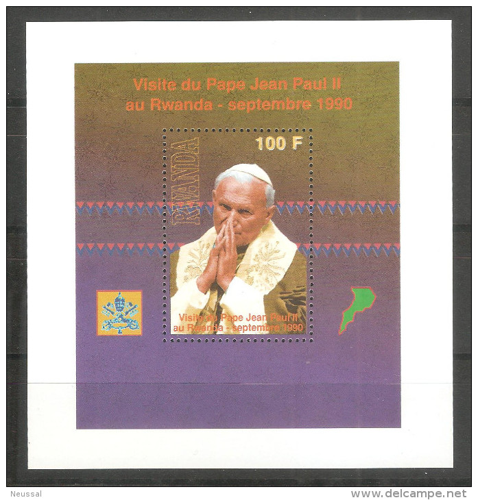 Hb-108 Juan Pablo II Rwanda - Unused Stamps