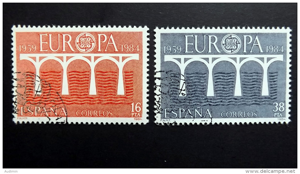 Spanien 2633/4 Oo/used, EUROPA/CEPT 1984, 25 J. Europ. Konf. D. Verw. Für Das Post- Und Fernmeldewesen (CEPT) - Gebraucht