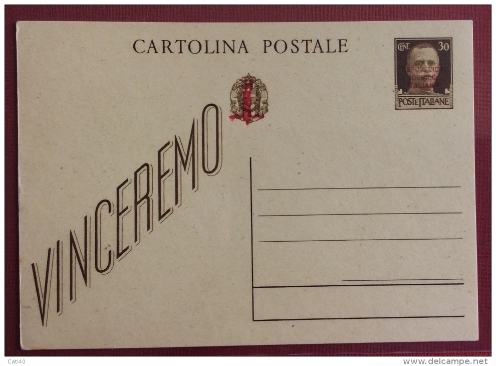 R.S.I.  INTERO POSTALE  VINCEREMO SOVRASTAMPATO CON REPUBBLICA EVANESCENTE E DECALCO  - NON COMUNE QUALITÀ' SUPER - Entiers Postaux