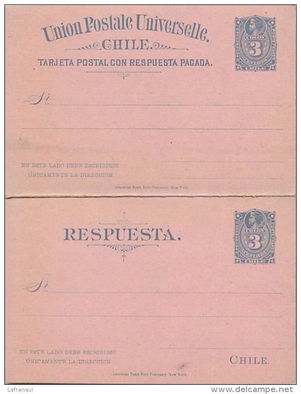 Pays Div -chili -chile  - Ref G101- Carte Lettre 2 Volets Avec Reponse  - Carte Lettre Bon Etat  - - Chile