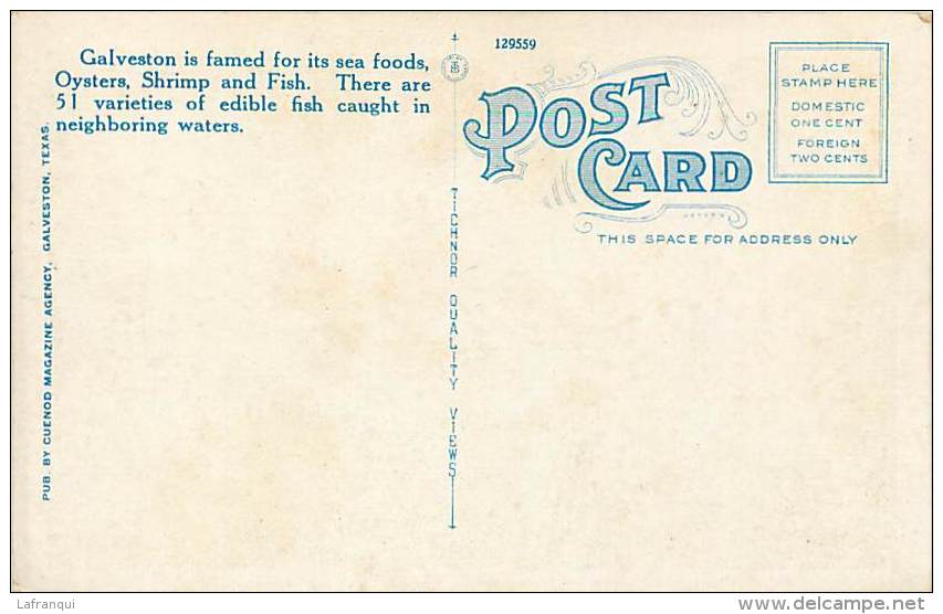 Pays Div -etats Unis - Usa - Ref G84- Huitres -ostreiculture -galveston  - Carte Bon Etat - Postcard In Good Condition - - Autres & Non Classés