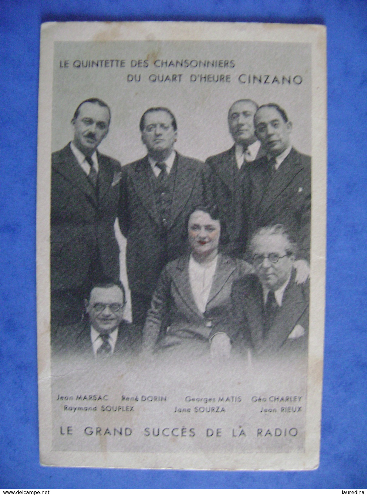 CP RADIO - LE GRAND SUCCES DE LA RADIO-LE QUINTETTE DES CHANSONNIERS DU QUART D'HEURE CINZANO - Radio