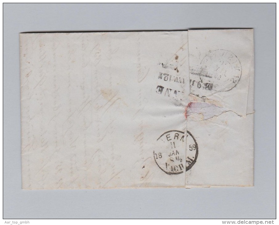 Heimat Schweiz BE SUMISWALD 1859-01-11 Brief Nach Biel - Storia Postale