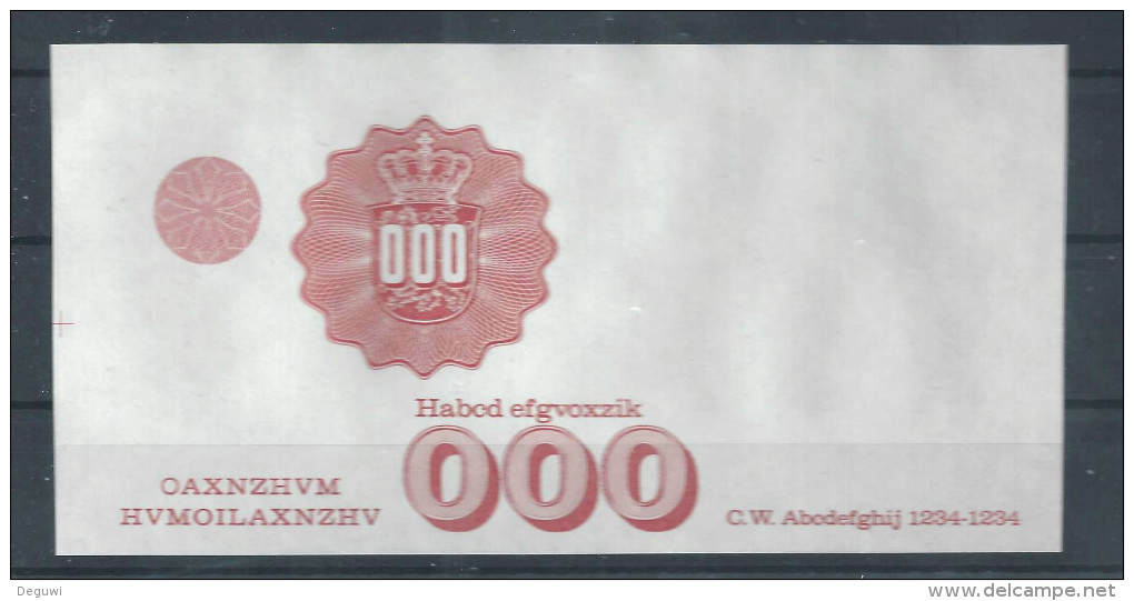 "DENMARK 000 Typ A" Werbenote, Probedruck, Testnote, Trial, RRRRR, Intaglio,  UNC, Ca. 140 X 72 Mm, Rot - Danemark