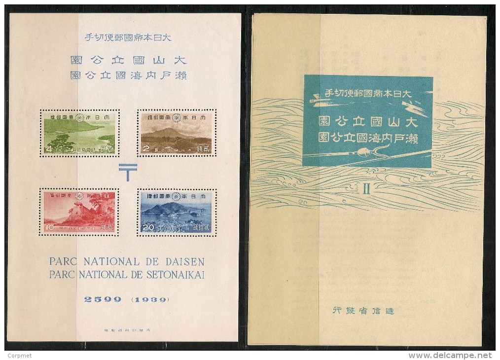 Japan - Scott #288a  - Yvert # Bloc 3 - MNH Daisen And Setonaikai National Park  - S/S W/Folder From 1939 - Blocs-feuillets