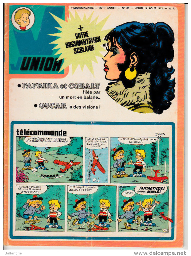 Bob Morane LES SEPT CROIX DE PLOMB Dans Magazine Junior N°33  23è Année 14 Août 1975 - Altre Riviste