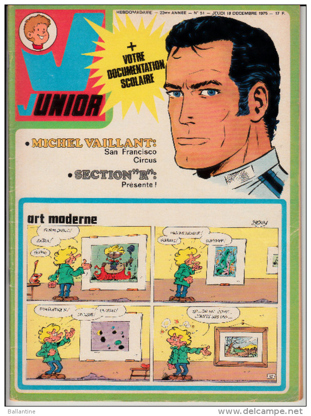 Bob Morane LES SORTILEGES DE L´OMBRE JAUNE Dans Magazine Junior N°51  23è Année 18 Décembre 1975 - Altre Riviste