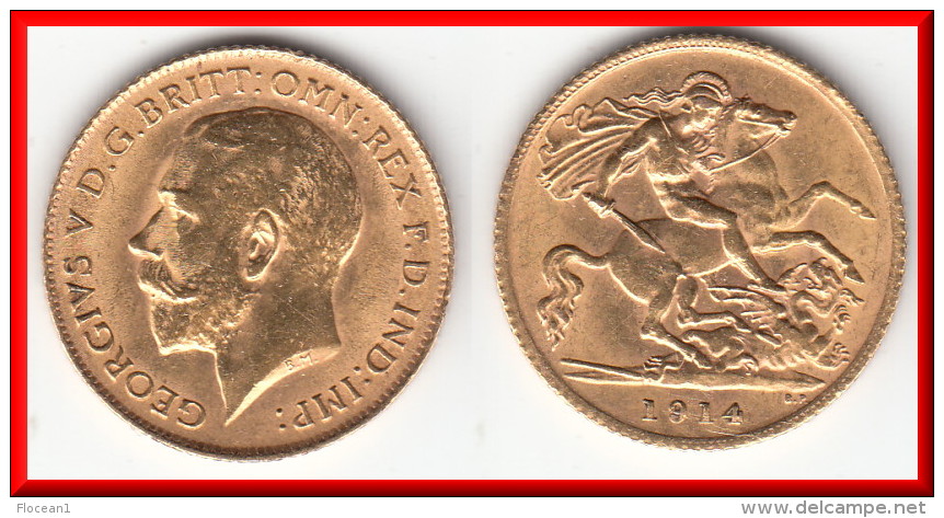 **** GRANDE-BRETAGNE - GREAT-BRITAIN - HALF-SOVEREIGN 1914 GEORGE V - OR - GOLD **** ACHAT IMMEDIAT !!! - 1/2 Sovereign