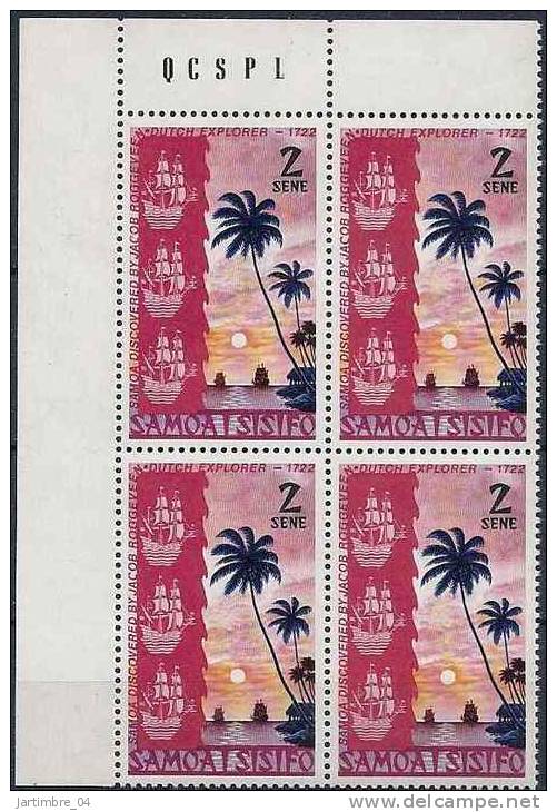 1972 SAMOA 301** Découverte De L´île, Bloc De 4 - Samoa