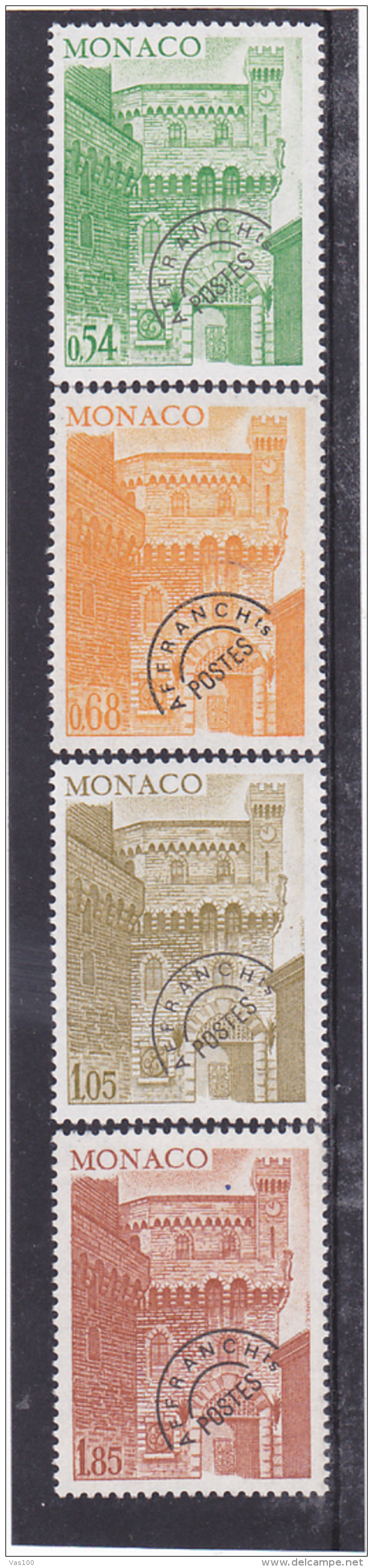 # 190  ARCHITECTURE, BUILDINGS, USED, FOUR STAMPS, MONACO - Usados