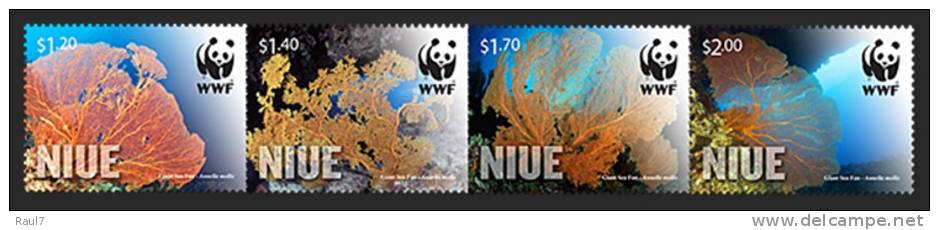 NIUE -2012 - Faune Marine, Coraux WWF - 4v   NEUFS // Mnh Se-tenant - Niue