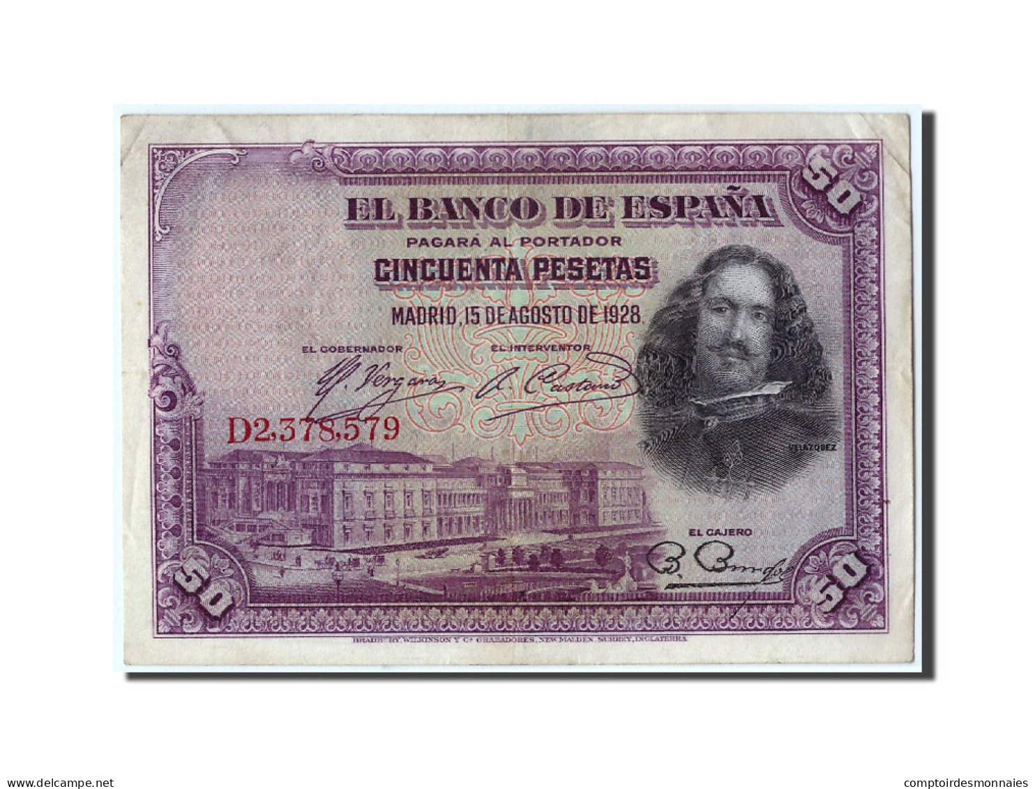 Billet, Espagne, 50 Pesetas, 1928, 1928-08-15, KM:75b, TB+ - 50 Pesetas