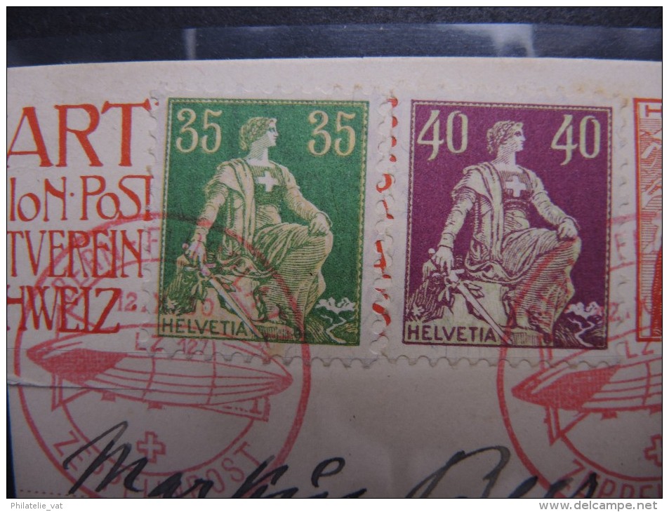 SUISSE - Timbres Sur Fragment Avec Oblitération Zeppelin - Pas Courant - A Voir - P20218 - Used Stamps