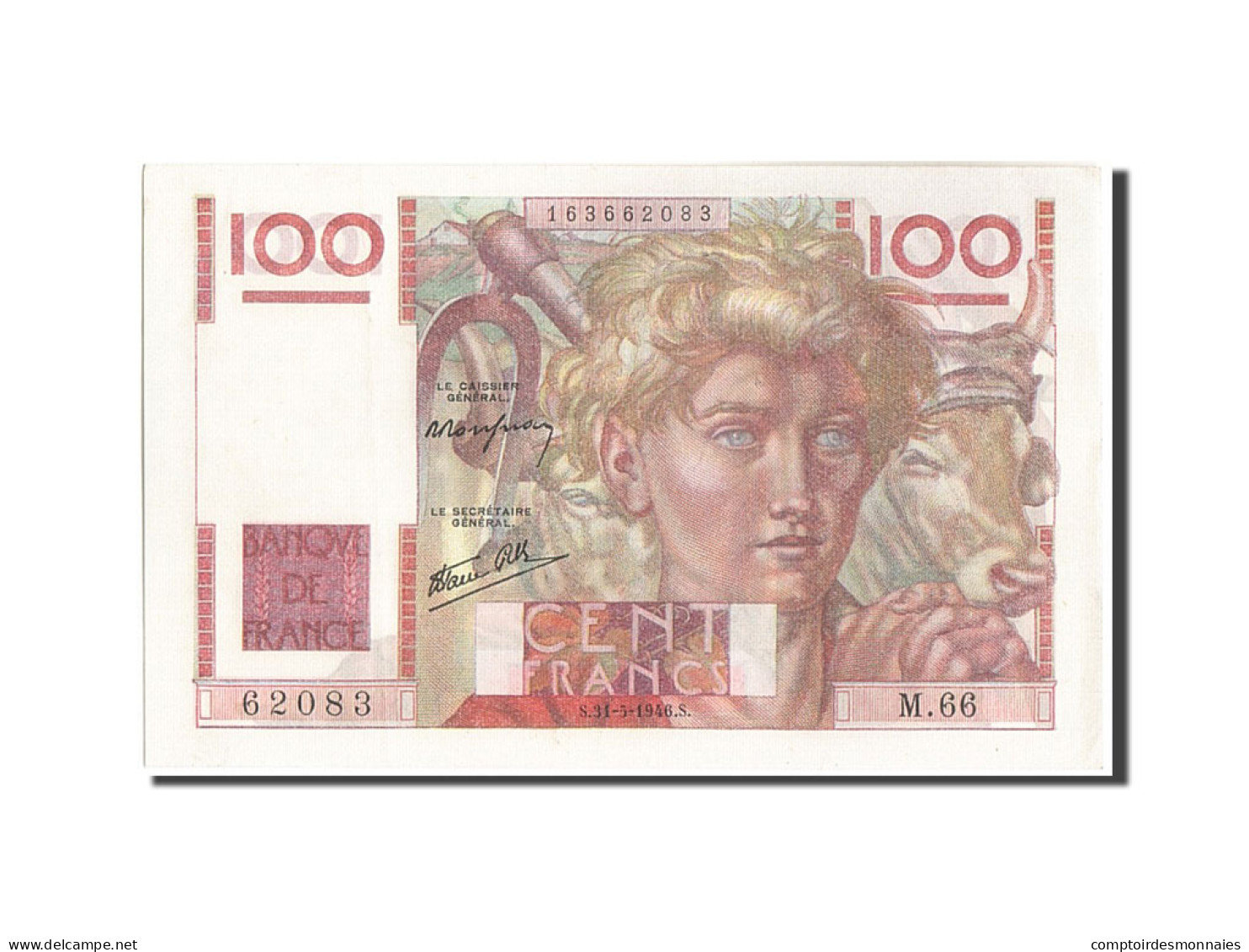 Billet, France, 100 Francs, 100 F 1945-1954 ''Jeune Paysan'', 1946, 1946-05-31 - 100 F 1945-1954 ''Jeune Paysan''