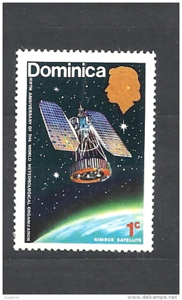 DOMINICA 1973 The 100th Anniversary Of I.M.O./W.M.O. SPACE  358-Satellite "Nimbus" SOFTLY HINGED - Dominica (1978-...)