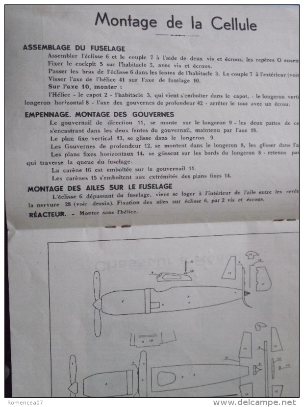 CHASSEUR à REACTION Et CHASSEUR METEORE " PUNCH " - NOTICE De MONTAGE - Avion - Jouet - Aéromodélisme - A Voir ! - Flugzeuge