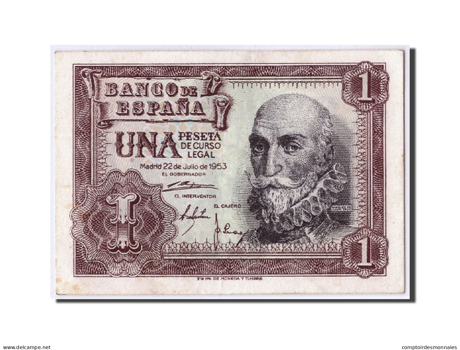 Billet, Espagne, 1 Peseta, 1953, 1953-07-22, KM:144a, SPL - 1-2 Peseten