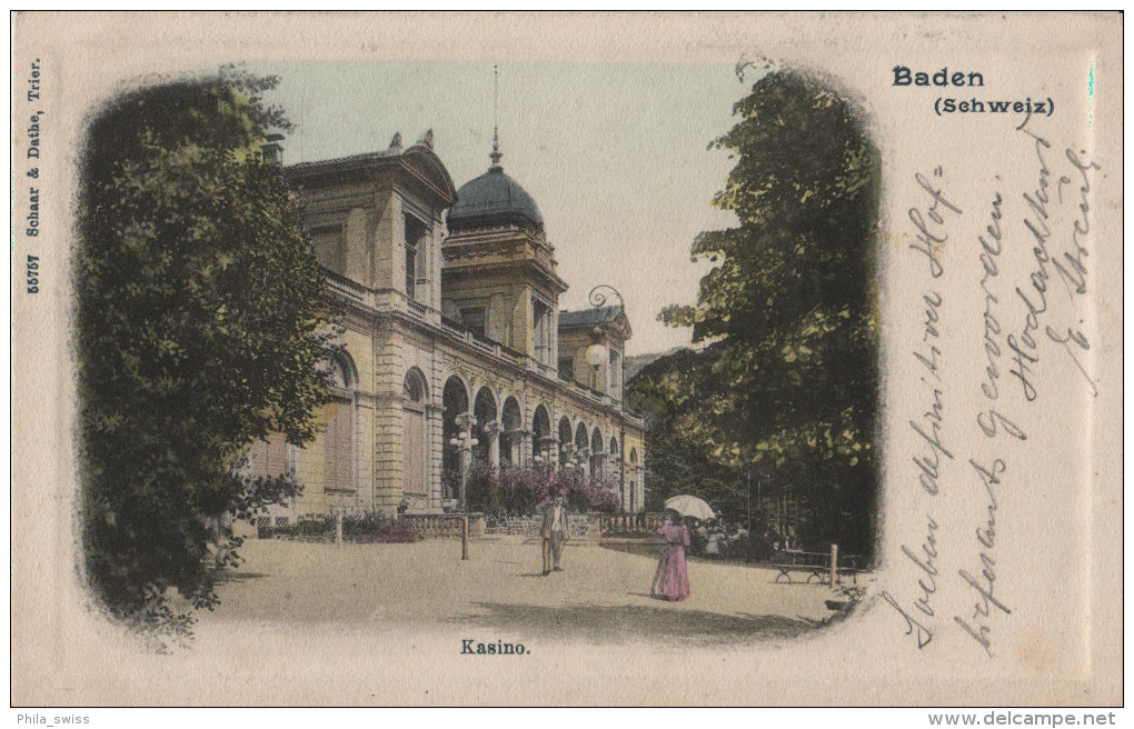 Baden (Schweiz) Kasino - Präge Relief Karte - Schaar & Dathe No. 55757 - Baden