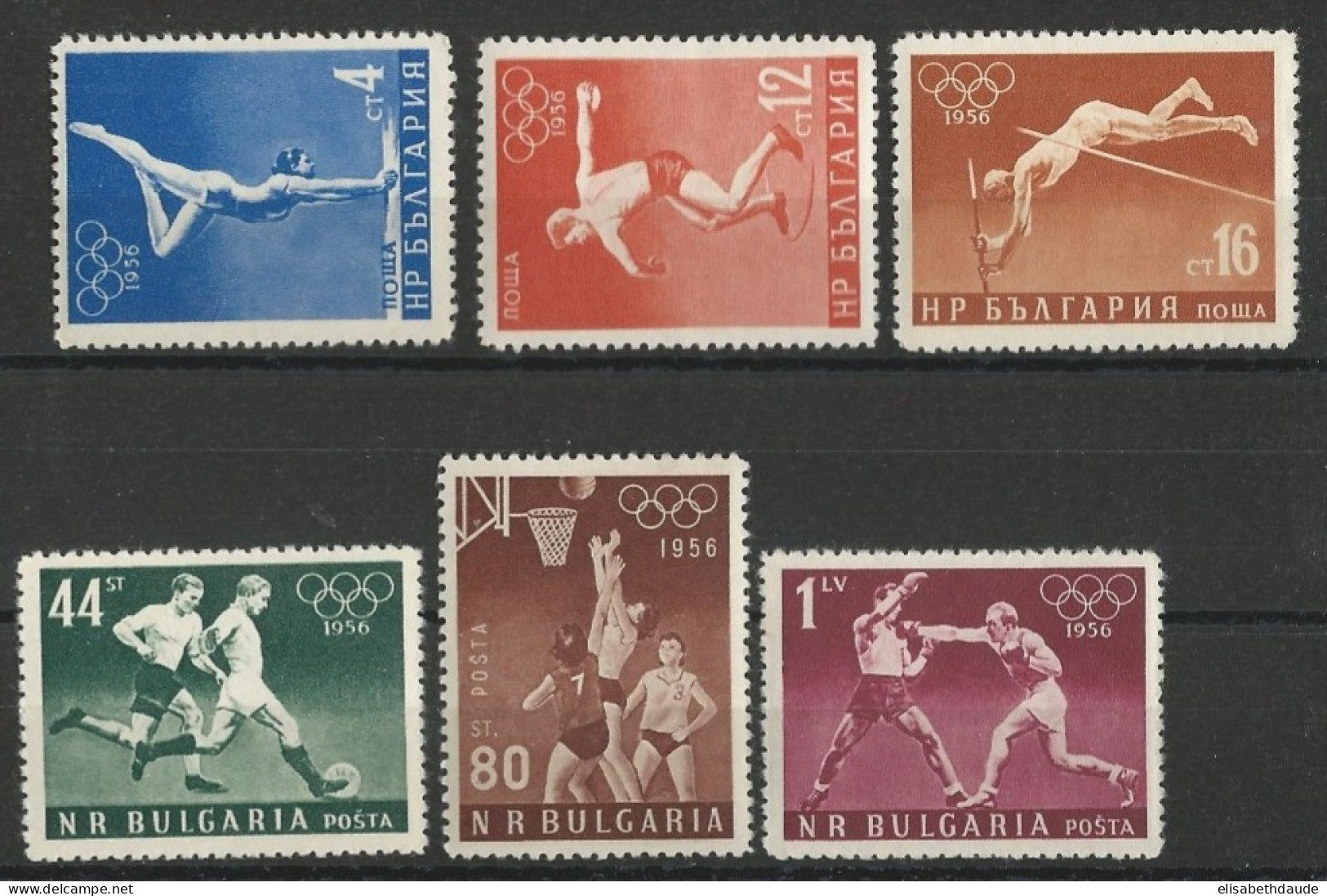 BULGARIE - 1956 - YVERT N°867/872 ** MNH - COTE = 12 EUR. - JEUX OLYMPIQUES - Unused Stamps