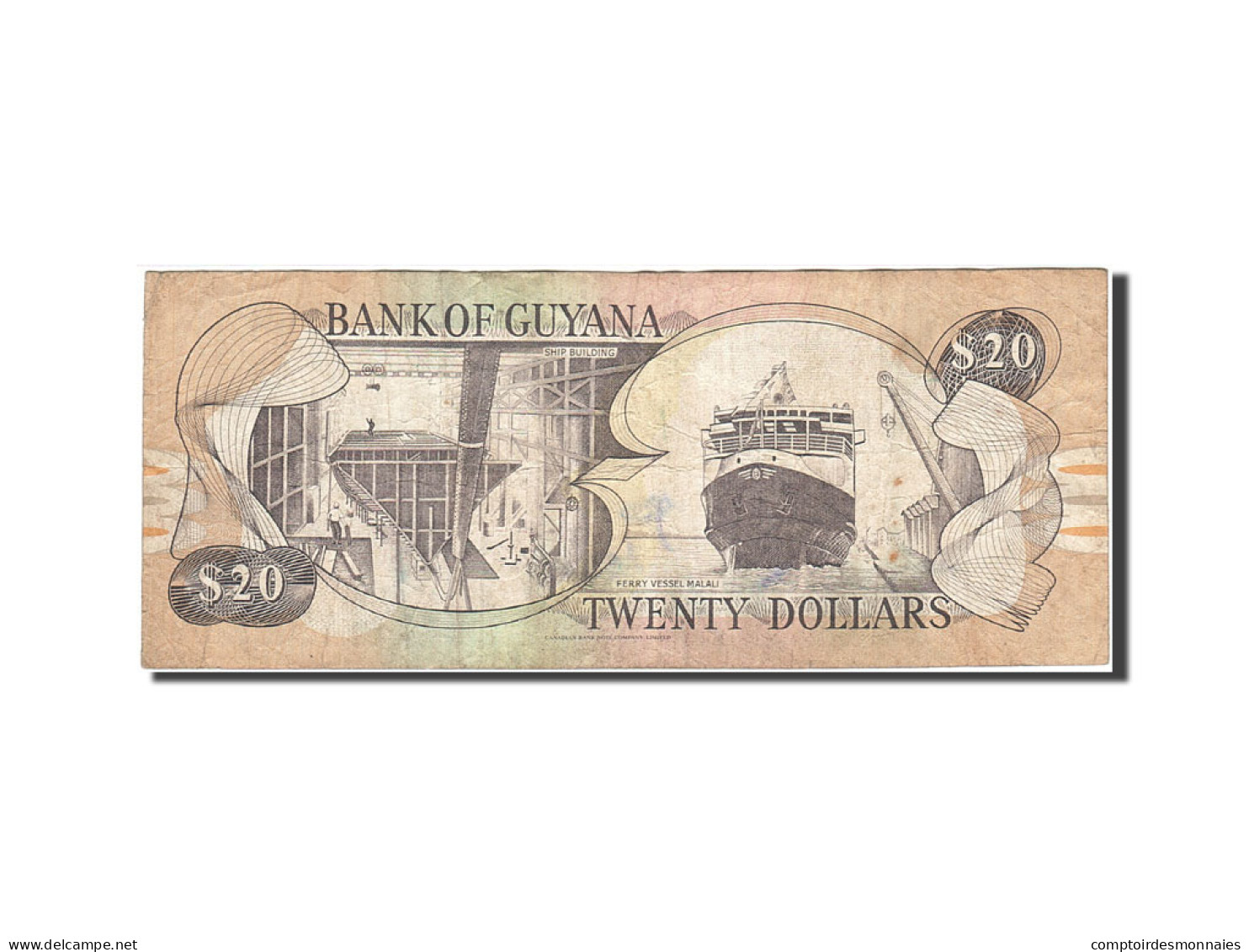 Billet, Guyana, 20 Dollars, 1989-1992, Undated (1989), KM:27, TB+ - Guyana