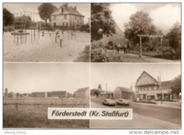 Staßfurt Förderstedt - S/w Mehrbildkarte 1  -   750 Jahre Förderstedt - Stassfurt