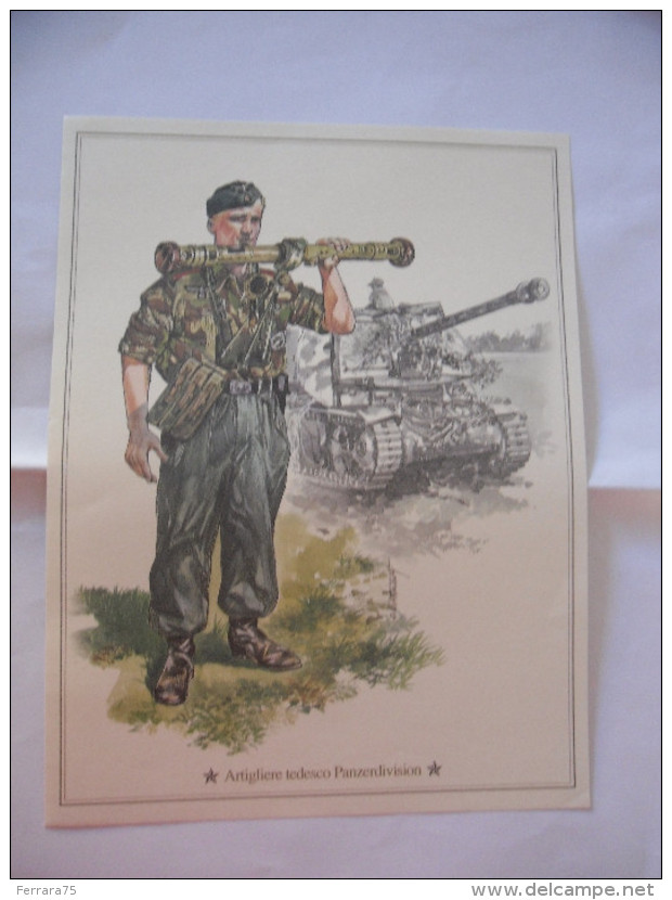 STAMPA UNIFORME SOLDATO ARTIGLIERE TEDESCO PANZER DIVISION. - Altri & Non Classificati