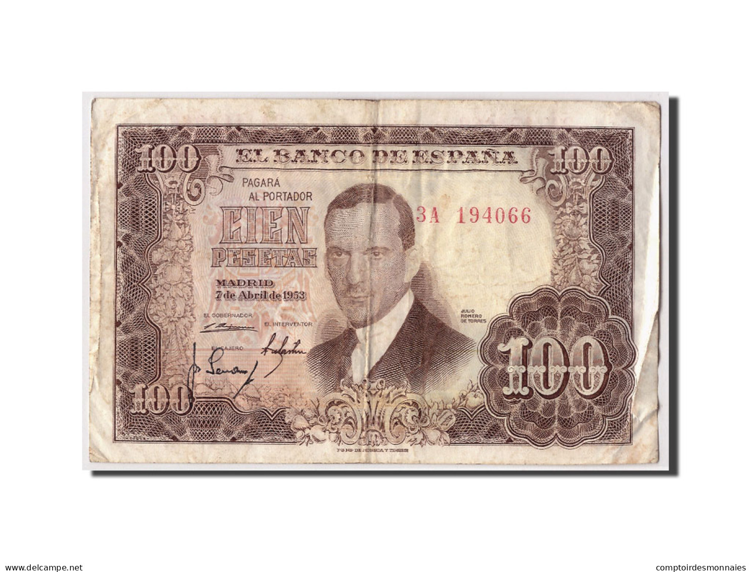 Billet, Espagne, 100 Pesetas, 1953, 1953-04-07, KM:145a, TB - 100 Pesetas