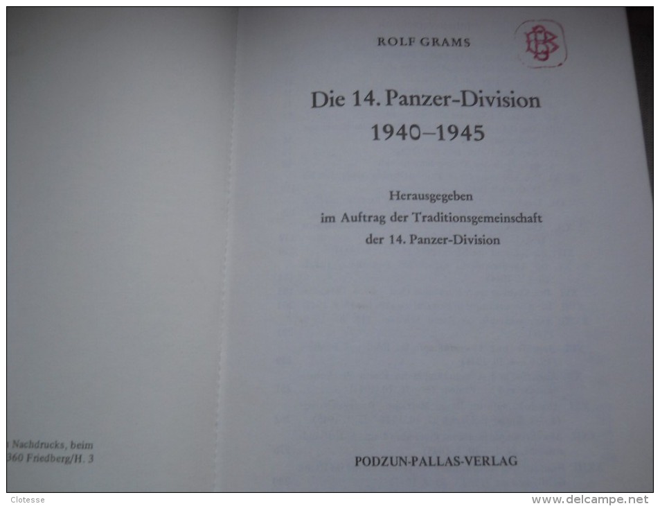 Die 14 Panzer Division Das Deutsche Rote Kreuz - Tedesco