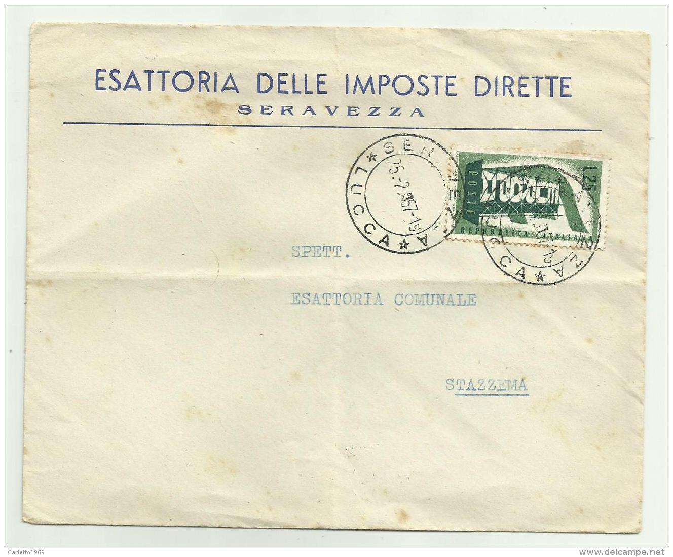 Francobolli Lire 25  Europa  Su Busta Anno 1957 - 1946-60: Marcophilia