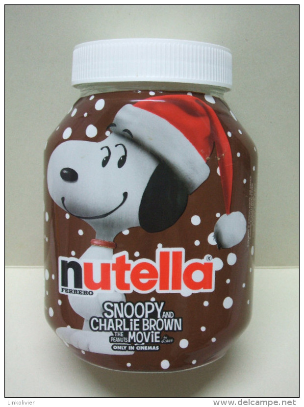 Pot De NUTELLA Bocal Vide SNOOPY And CHARLIE BROWN The Peanuts Movie SCHULZ - Noël Neige - Nutella