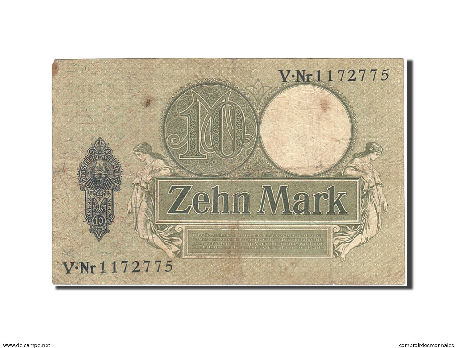 Billet, Allemagne, 10 Mark, 1904-1906, 1906-10-06, KM:9b, TB+ - 10 Mark