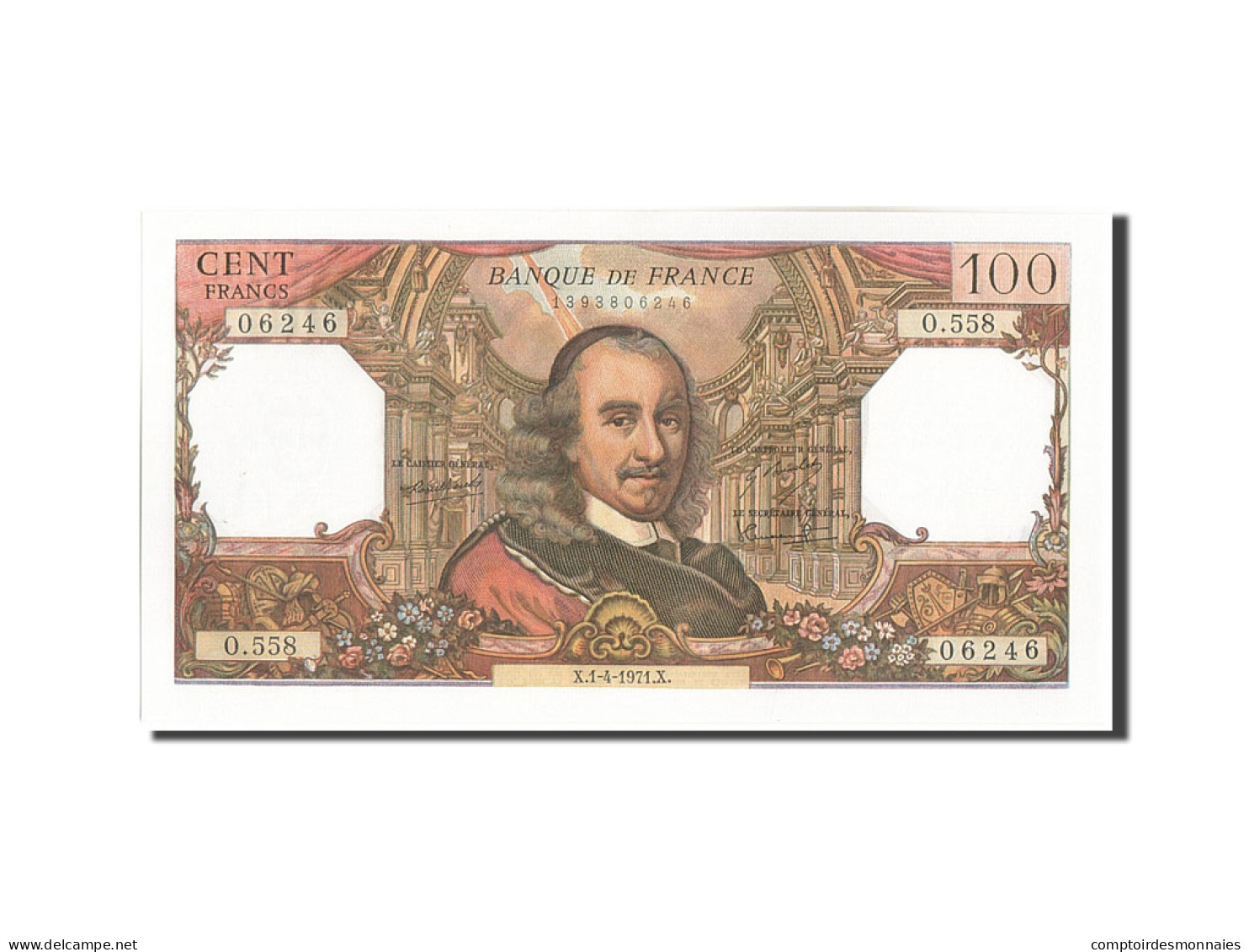 Billet, France, 100 Francs, 100 F 1964-1979 ''Corneille'', 1971, 1971-04-01 - 100 F 1964-1979 ''Corneille''